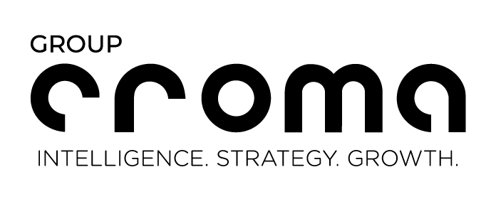 Logotipo do Grupo Croma com a assinatura “Intelligence. Strategy. Growth.”