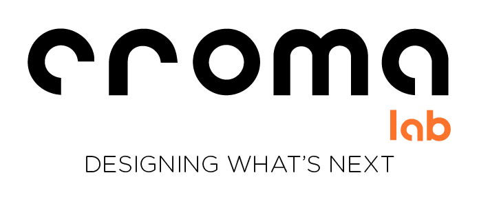 Logotipo Croma Lab com a assinatura “Designing What’s Next”.